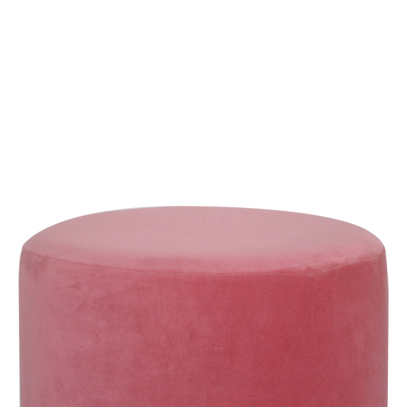 Large Pink Footstool with Gold Base