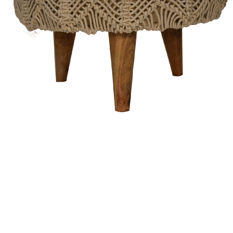 Crotchet Beige Footstool