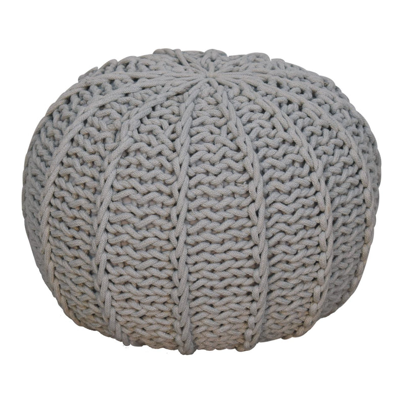 Grey Cable Pouffe