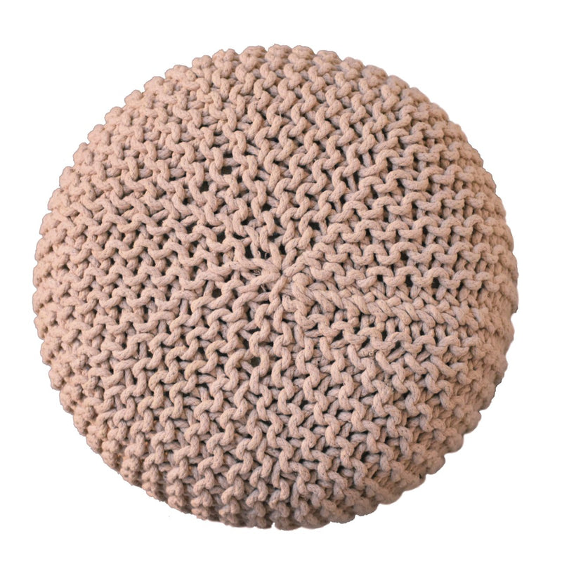 Keeva Beige Round Footstool