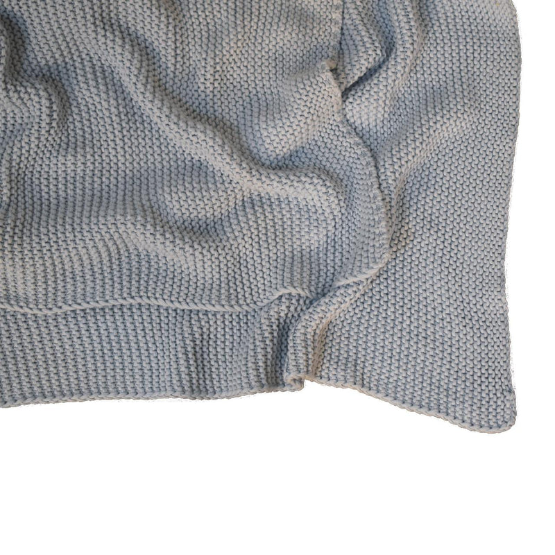 Double Blue Knit Throw