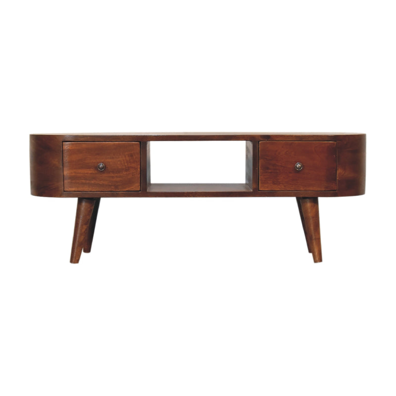 Chestnut Round Open Media Unit