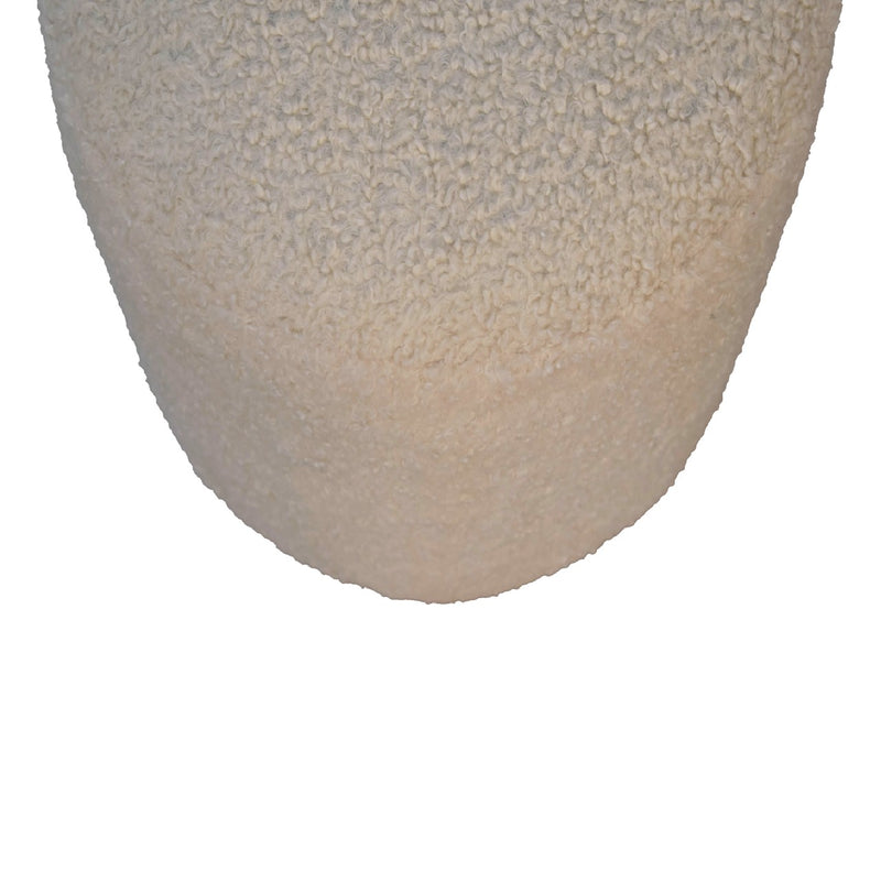 Boucle Cream Round Footstool