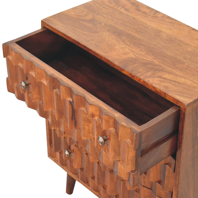 Chestnut Pineapple Carved Chest