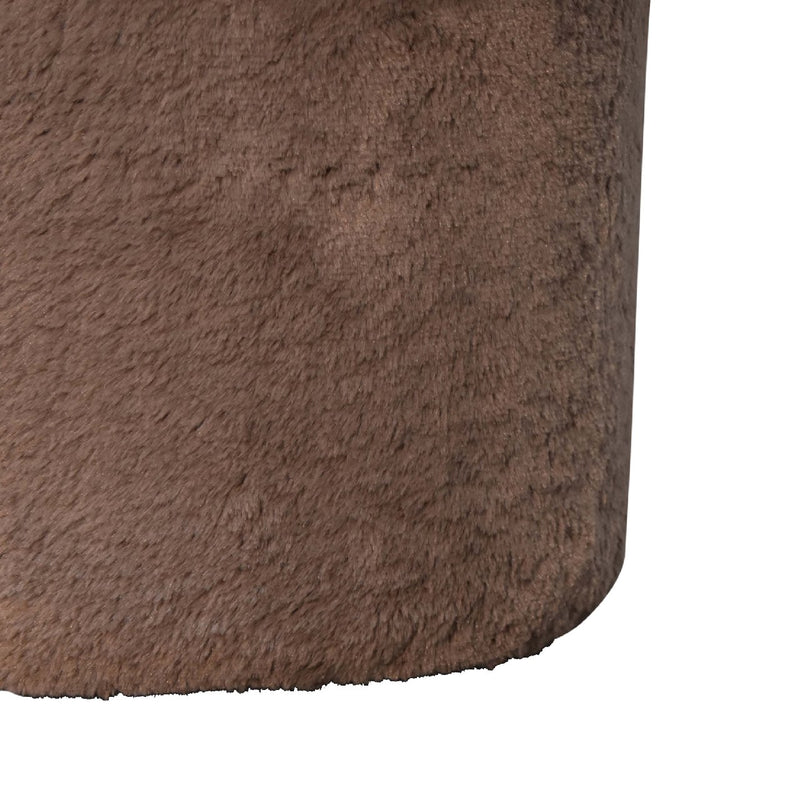 Mocha Faux Fur Mushroom Footstool