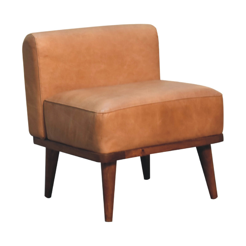 Tan Buffalo Backrest Footstool