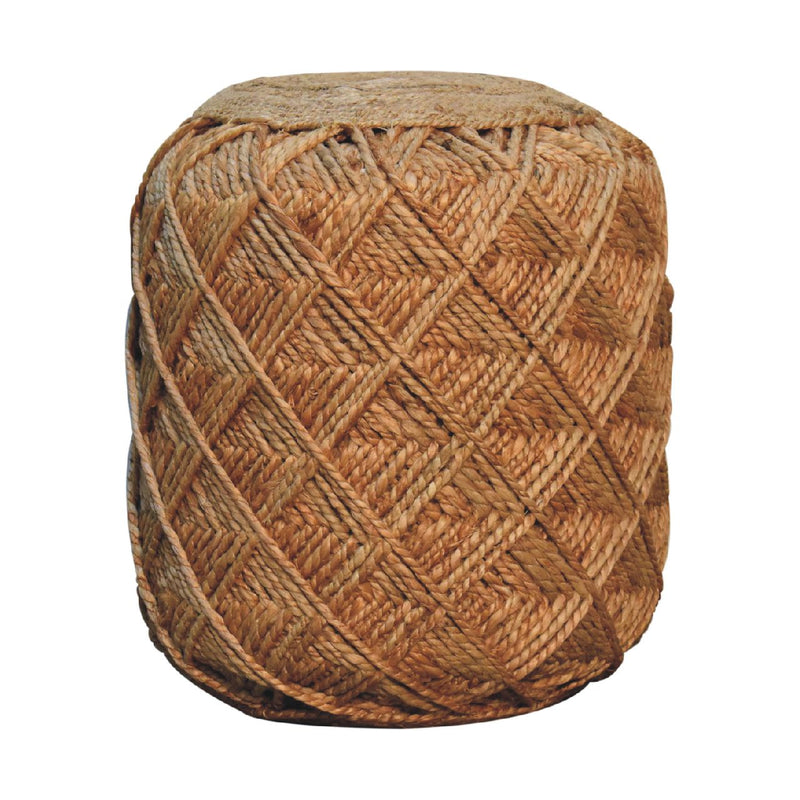 Jute Fiber Footstool Large Pattern