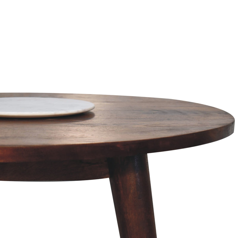 Chestnut Round Nordic End Table