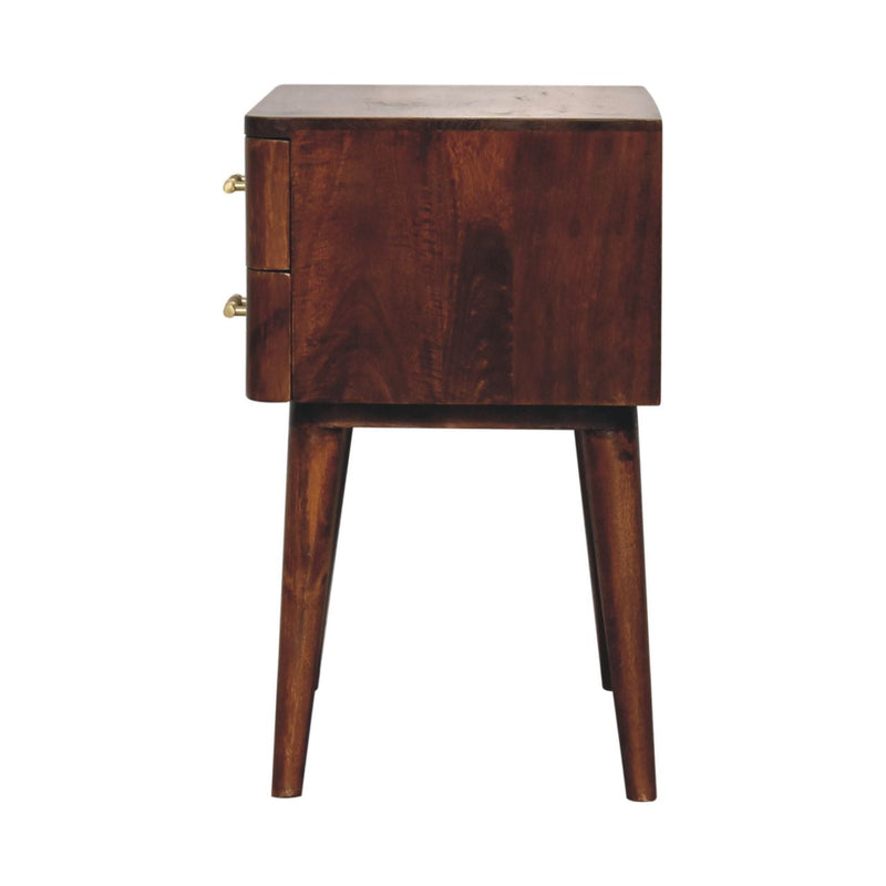 Chestnut T-Bar Nordic Bedside