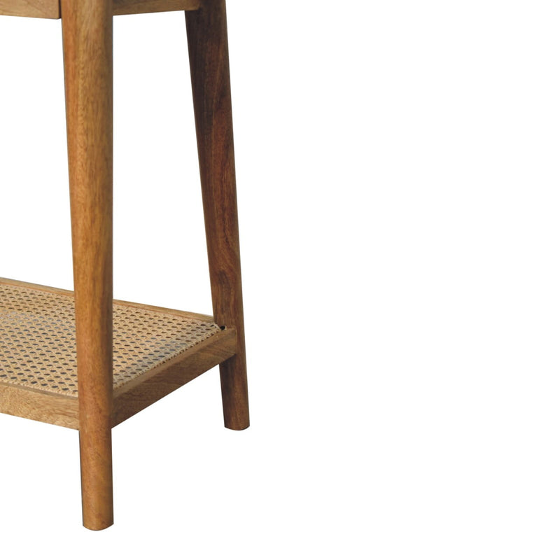 Woven Solid Wood End Table