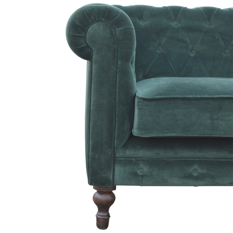 Emerald Green Velvet Chesterfield